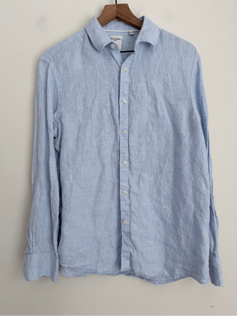 Baird McNutt for Murano light blue 100% Linen Shirt Men’s M EUC